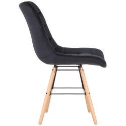 Fauteuil Leni, velours, noir