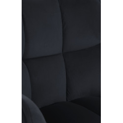 Chaise de salle à manger suspendue, velours, acier inoxydable, noire