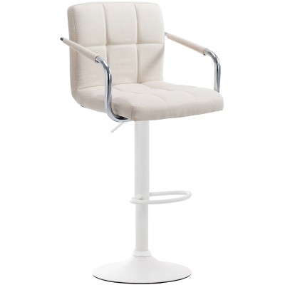 Tabouret de bar Lucy V2 tissu blanc