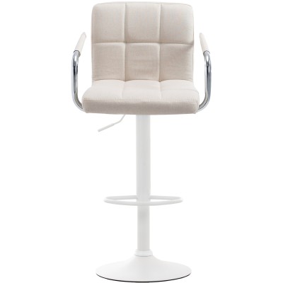 Tabouret de bar Lucy V2 tissu blanc