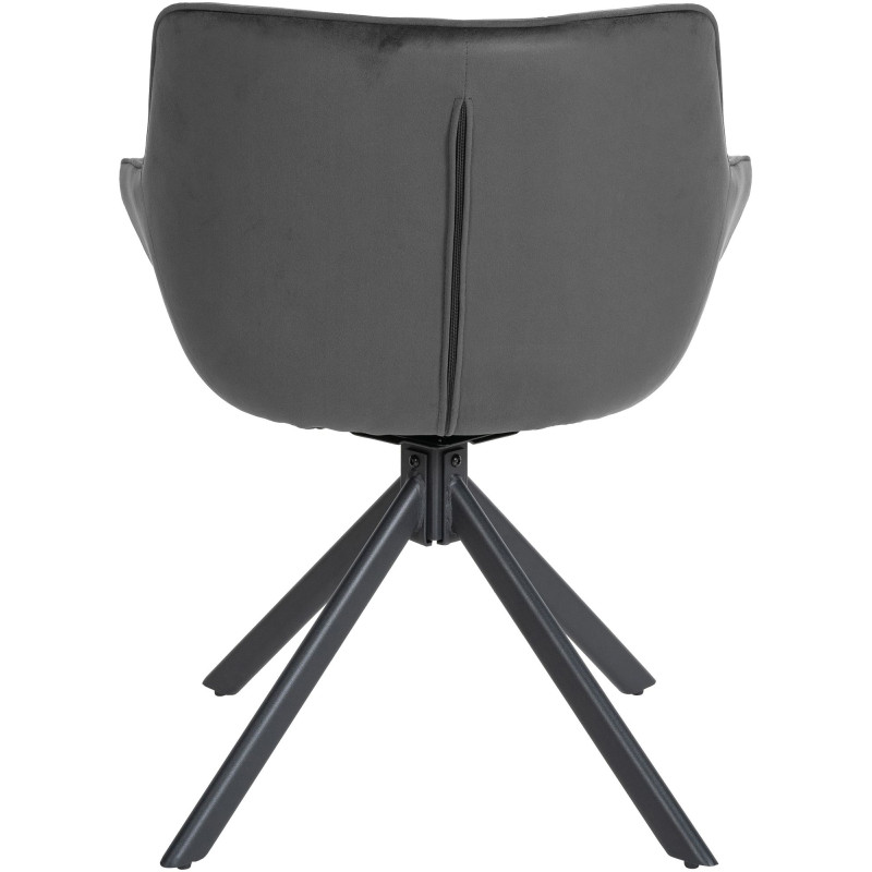 Fauteuil Westport, velours, gris foncé