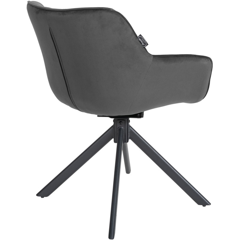 Fauteuil Westport, velours, gris foncé
