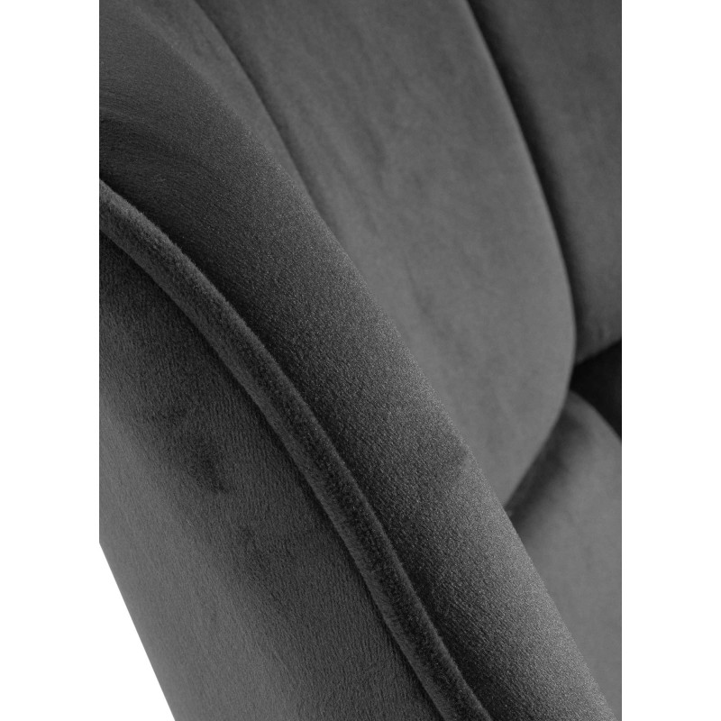 Fauteuil Westport, velours, gris foncé