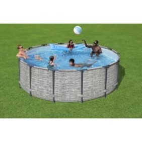 Kit Piscine hors sol tubulaire BESTWAY Steel Pro Max™ - 427 x 122 cm - Ronde (Livrée avec pompe de filtration, échelle + bвche)