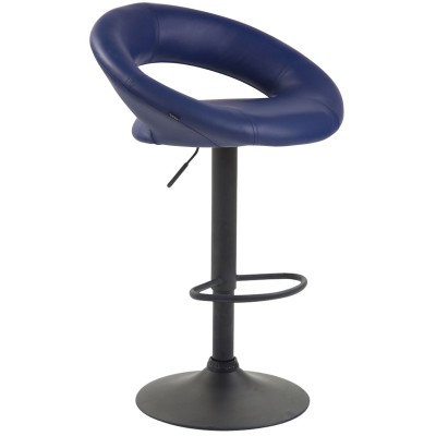 Tabouret de bar Olinda simili cuir noir