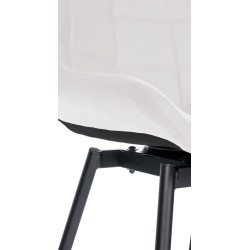 Tabouret de bar pivotant Weston en similicuir blanc