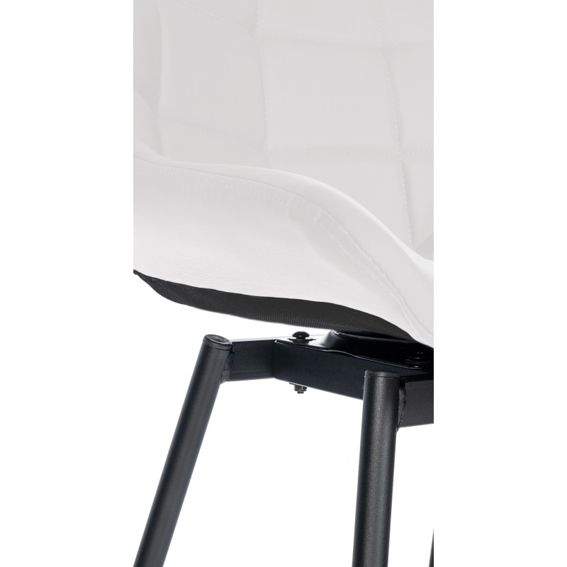 Tabouret de bar pivotant Weston en similicuir blanc
