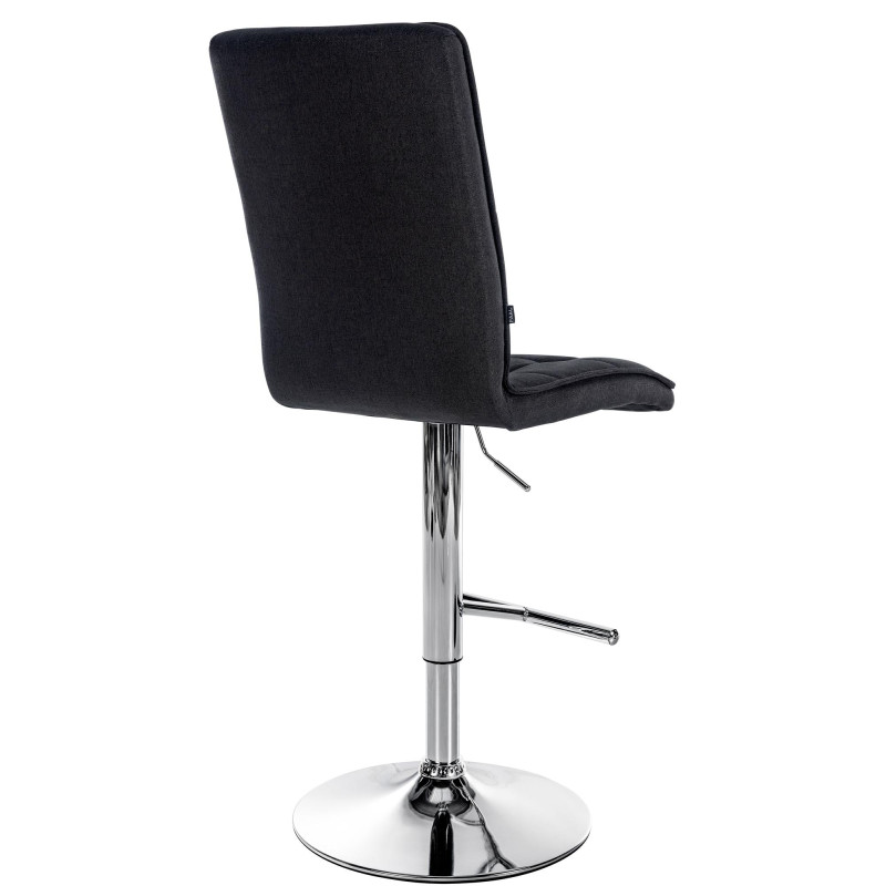 Tabouret de bar Peking V2 tissu chrome noir