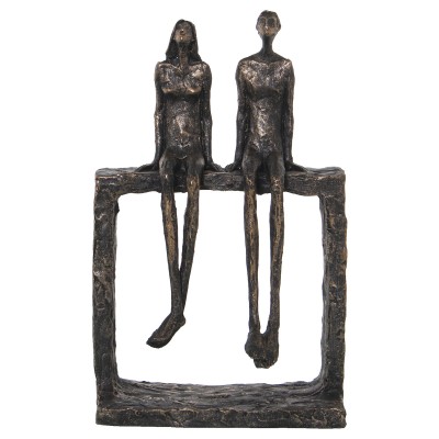 Figurine Décorative Alexandra House Living Doré Plastique Couple 12 x 18 x 28 cm