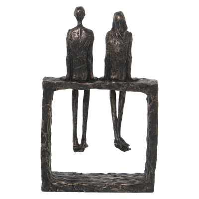 Figurine Décorative Alexandra House Living Doré Plastique Couple 12 x 18 x 28 cm