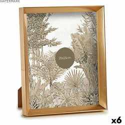 Cadre photo WPC0235MG-4 Doré verre Plastique (6 Unités)