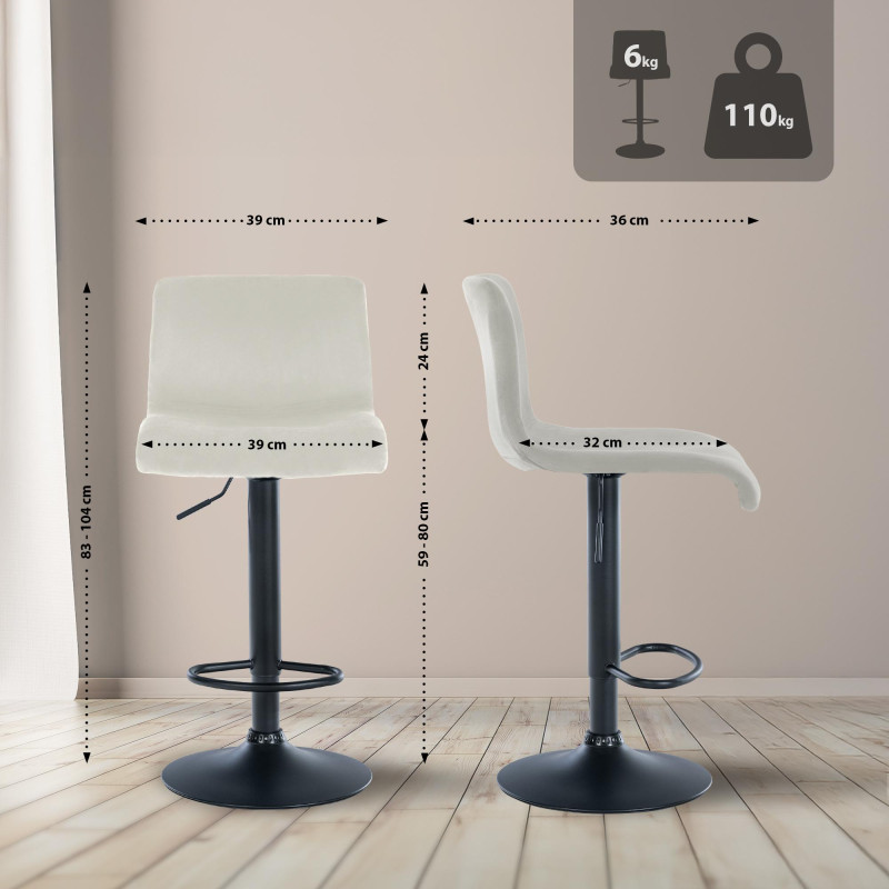 Sgabello da bar Hoover Cream Velvet B