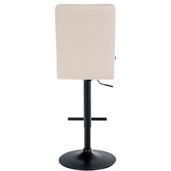 Tabouret de bar Peking V2 simili cuir noir crème