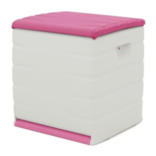 PLASTIKEN Coffre de rangement Space Saver avec roulettes et cadenas - Contenance 190 L - Coloris fuchsia