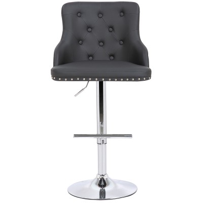 Tabouret de bar Werne simili cuir chromé