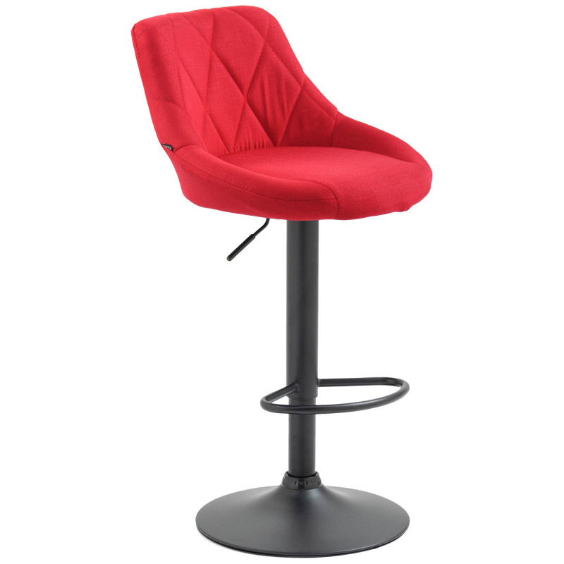 Tabouret de bar Lazio tissu noir rouge