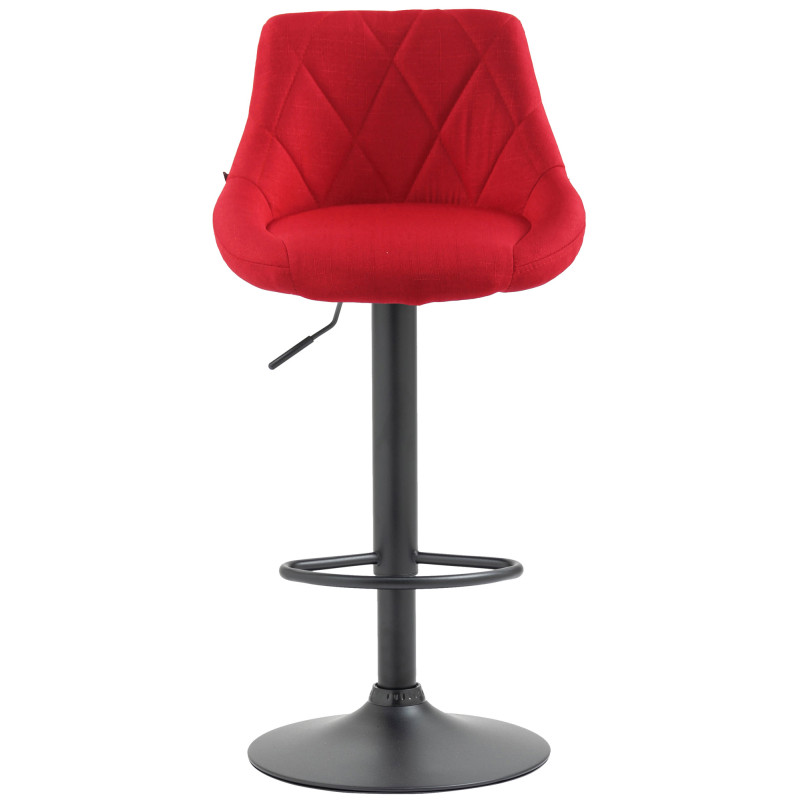 Tabouret de bar Lazio tissu noir rouge