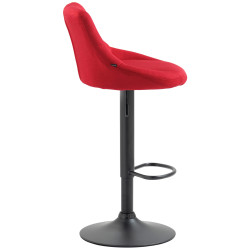 Tabouret de bar Lazio tissu noir rouge