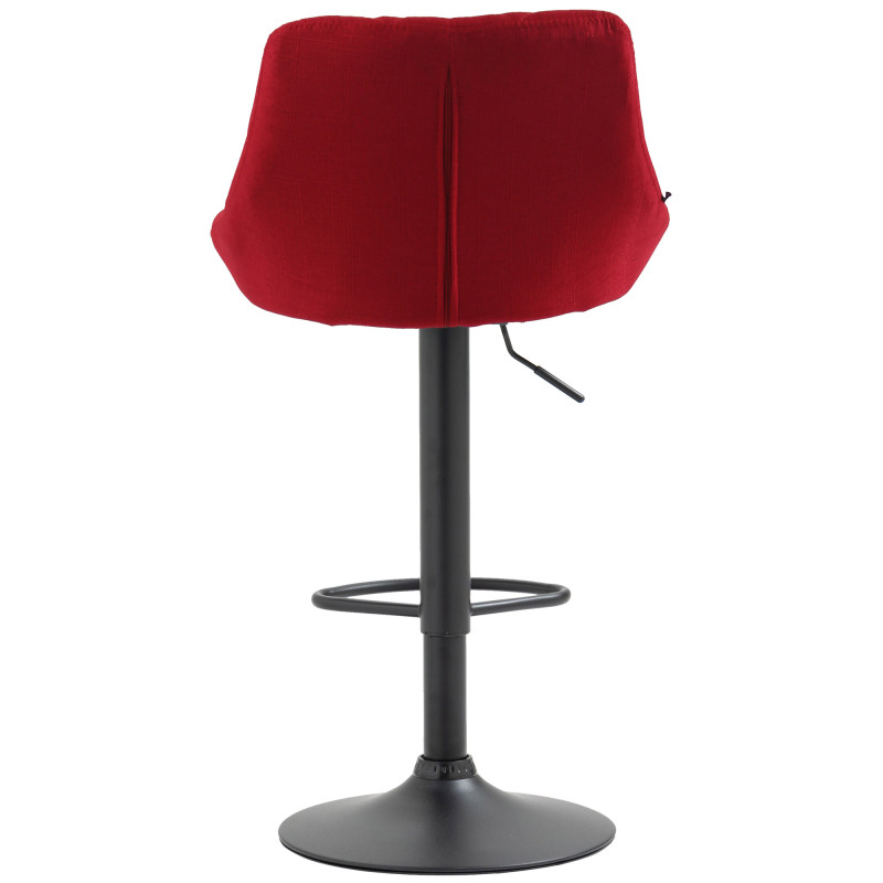 Tabouret de bar Lazio tissu noir rouge