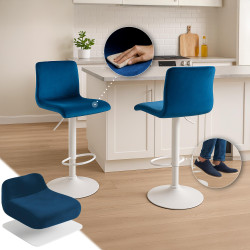 Sgabello da bar Hoover Velvet W blu