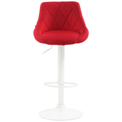 Tabouret de bar Lazio tissu blanc rouge