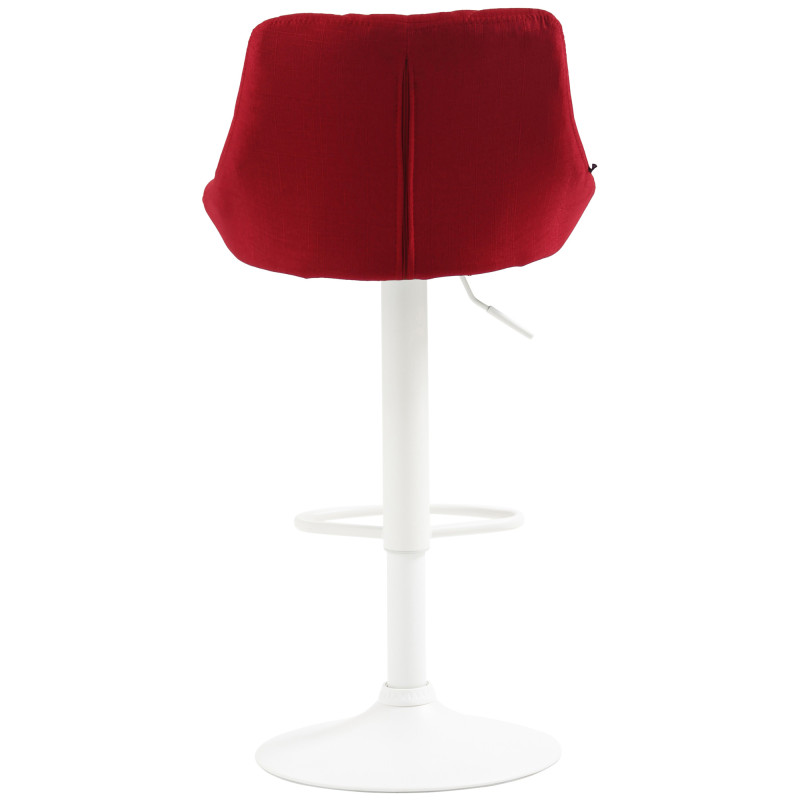 Tabouret de bar Lazio tissu blanc rouge