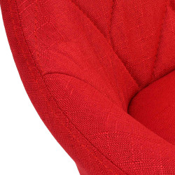 Tabouret de bar Lazio tissu blanc rouge