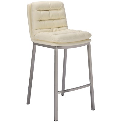 Tabouret de bar Dundalk simili cuir acier inoxydable