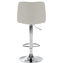 Tabouret de bar Lex tissu chrome crème