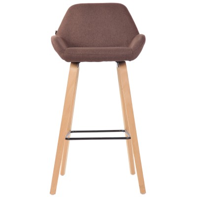 Tabouret de bar Newnan en tissu 4 pieds structure naturel (chêne)