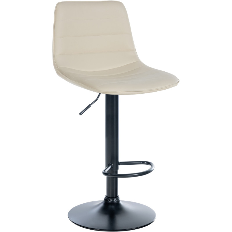 Tabouret de bar Lex simili cuir noir crème