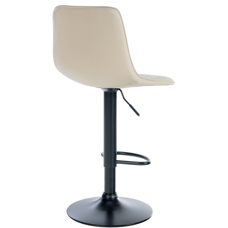 Tabouret de bar Lex simili cuir noir crème