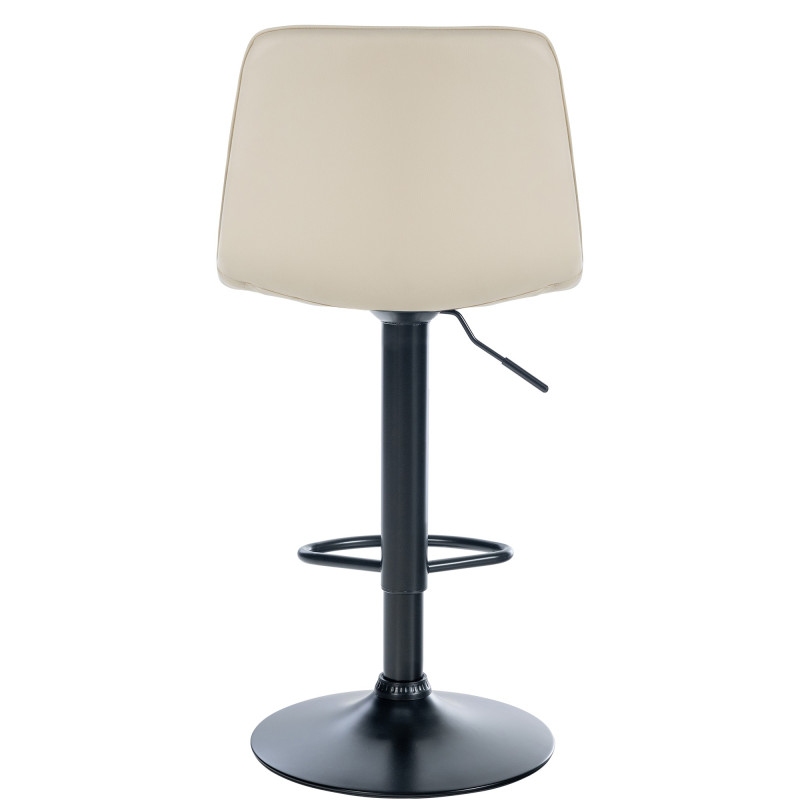 Tabouret de bar Lex simili cuir noir crème
