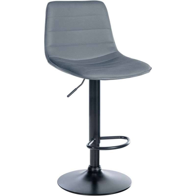 Tabouret de bar Lex simili cuir noir gris