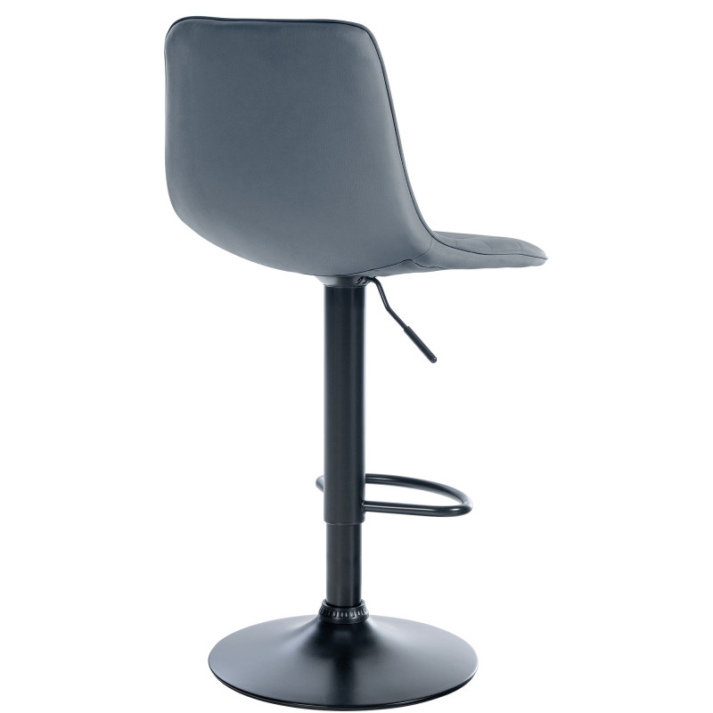 Tabouret de bar Lex simili cuir noir gris
