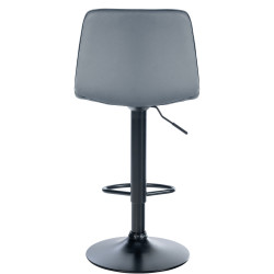 Tabouret de bar Lex simili cuir noir gris