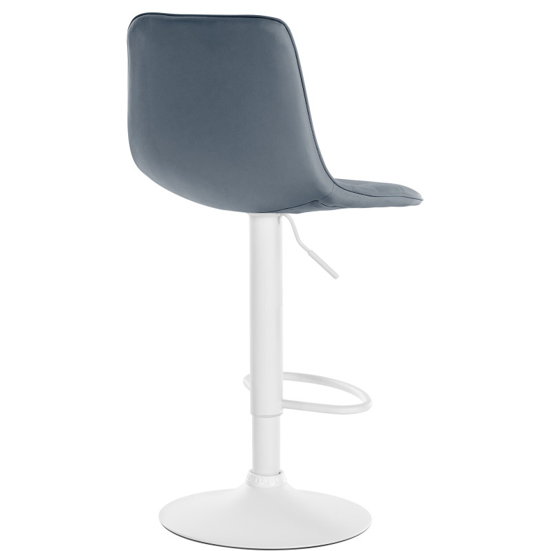 Tabouret de bar Lex en cuir artificiel blanc gris