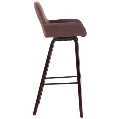 Tabouret de bar Newnan en tissu 4 pieds structure noyer (chêne)