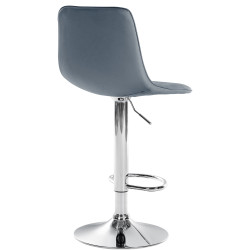 Tabouret de bar Lex simili cuir gris chrome