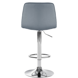 Tabouret de bar Lex simili cuir gris chrome