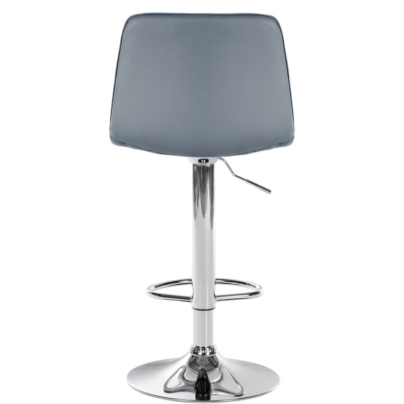 Tabouret de bar Lex simili cuir gris chrome