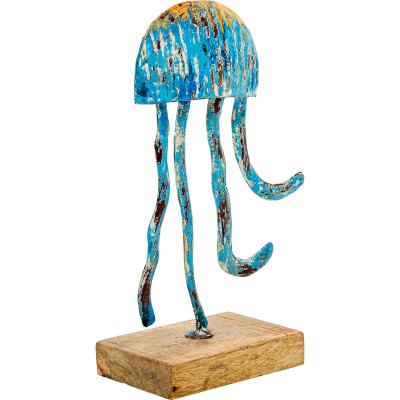 Figurine Décorative Alexandra House Living Bleu Fer Méduse 18 x 10 x 32 cm