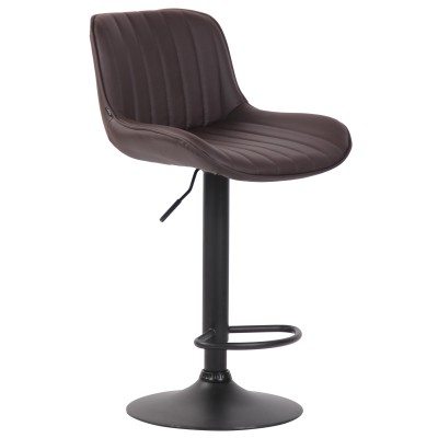 Tabouret de bar Lentini simili cuir noir