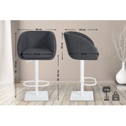 Tabouret de bar Gambo W en feutre gris