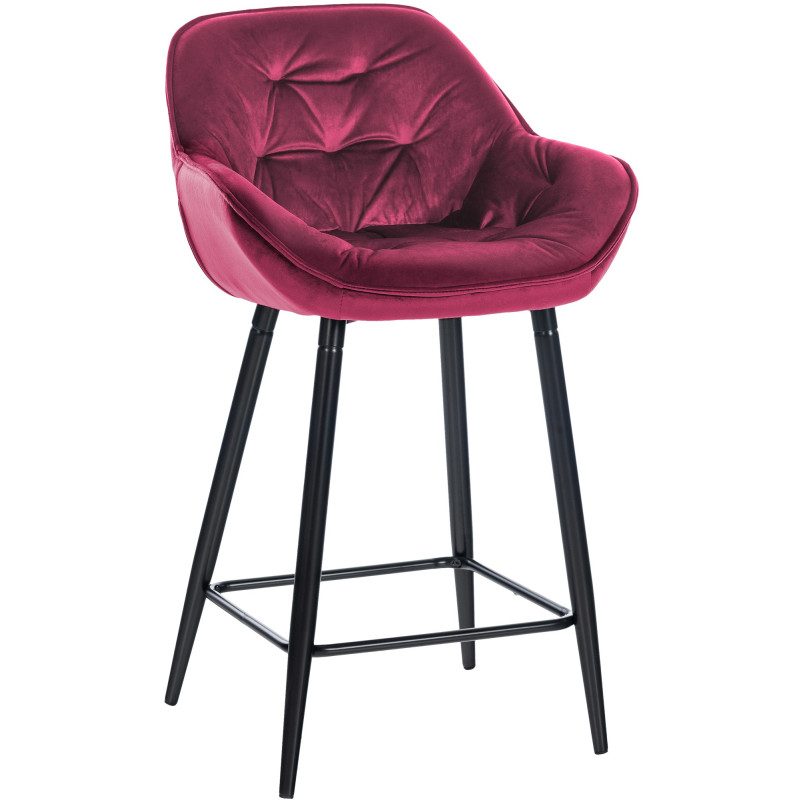 Tabouret de bar Gibson 76 en velours violet