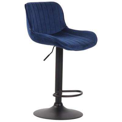 Tabouret de bar Lentini velours noir