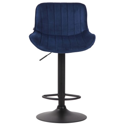 Tabouret de bar Lentini velours noir