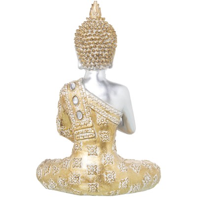 Figurine Décorative Alexandra House Living Doré Argenté Plastique Buda 18 x 28 x 40 cm