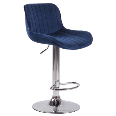 Tabouret de bar Lentini velours chrome