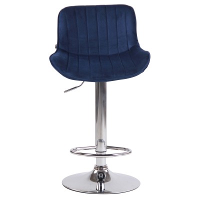 Tabouret de bar Lentini velours chrome